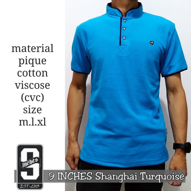JnS - Baju Kaos Polo Shirt Kerah Koko Pria SHANGHAI PREMIUM Original 9 Nine inches Muslim Distro