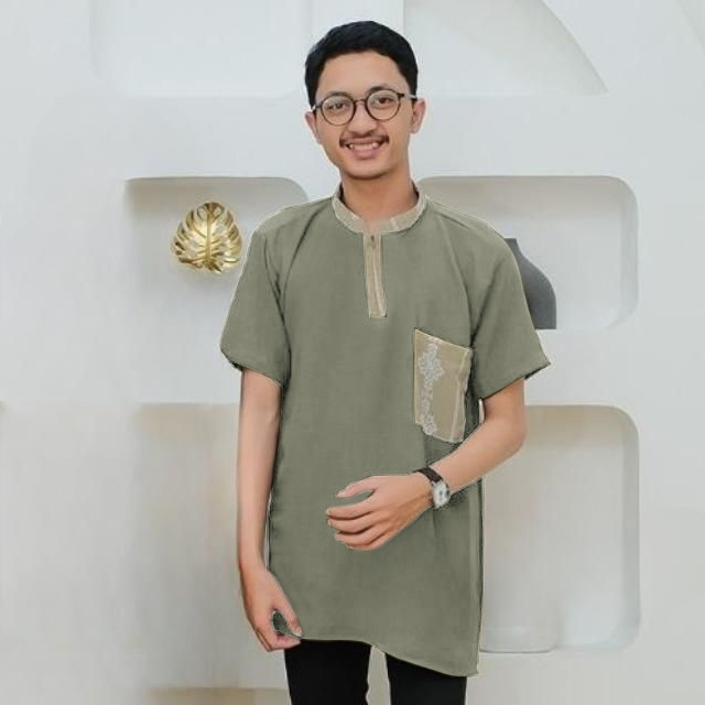 Kemeja Koko El Rumi Pria Dewasa Lengan Pendek
