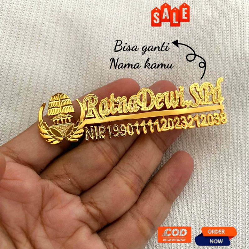 bros nama custom bros nip bros elegant bros lapis emas logo korpri( Beli 1 gratis 1 Cincin)