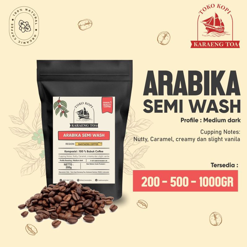 

Arabica Semi Wash 250gr - 500gr