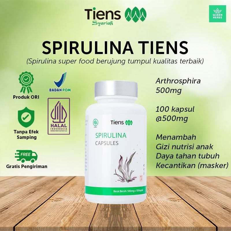 Spirulina Tiens - Super Food | Ganggang Hijau Terbaik | Sumber Protein Alami | Vitamin Gizi Lengkap 