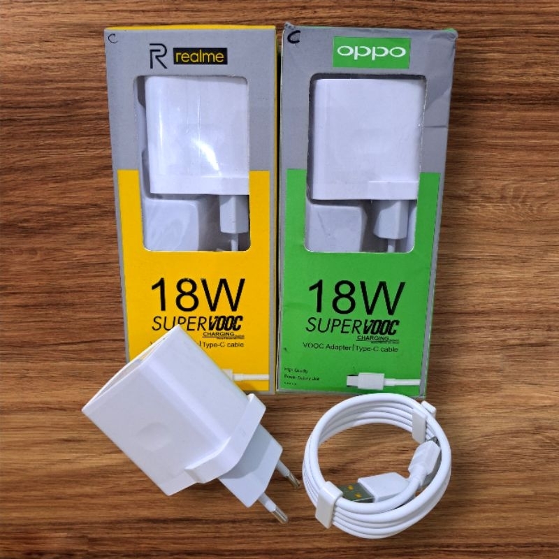 Charger Carger Realme Oppo 18W SUPER VOOC Fast Charging Type C - Micro USB VOOC