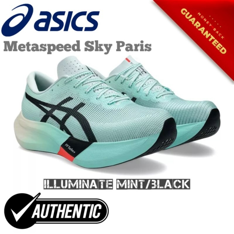 Sepatu Running Marathon unisex Asics Metaspeed Sky Paris Illuminate Mint Black Original 100%