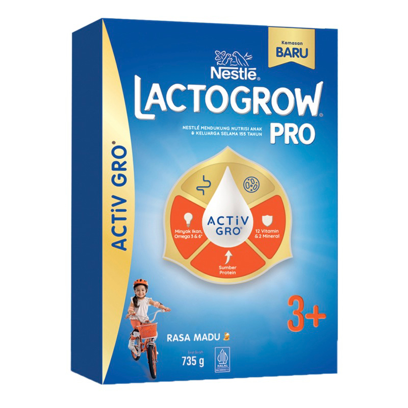 

NESTLE - LACTOGROW 4 PRO 3+ SUSU BUBUK PERTUMBUHAN ANAK PRA SEKOLAH MADU 735g