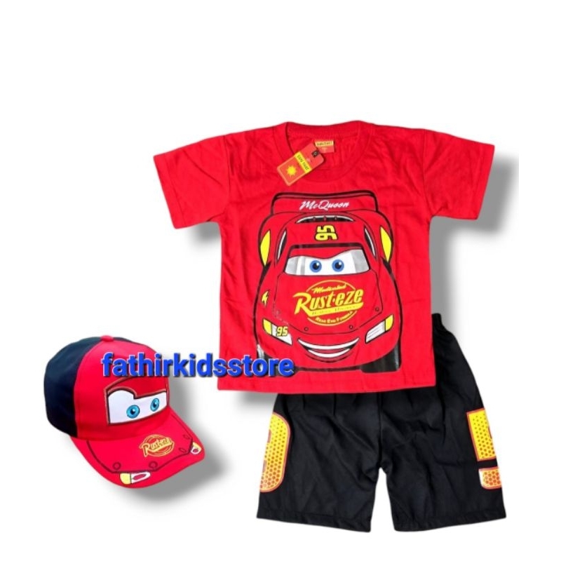 KAOS SETELAN ANAK HARIAN KEREN CARS MCQUEEN SETELAN ANAK LAKI DAN PEREMPUAN MCQUEEN CARS USIA 1-10TH