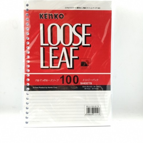 

Kertas Binder/ Loose Leaf Kenko B5 isi 100 (Per pack)