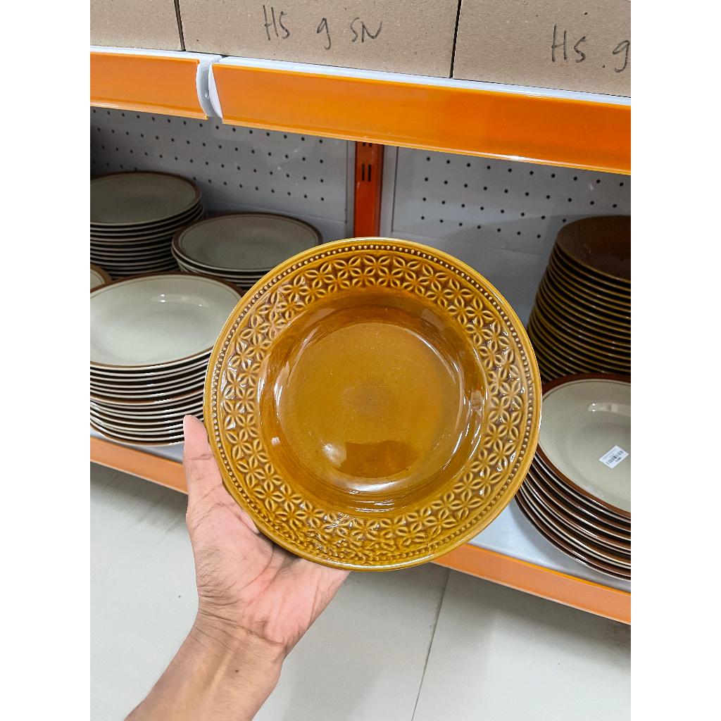 Piring Batu 8 Lucky List Coklat