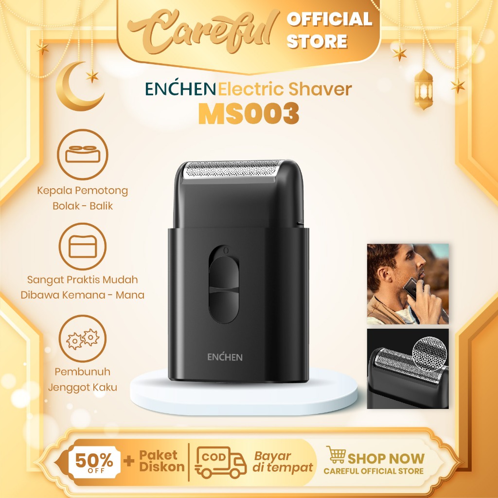 【COD】ENCHEN MS003 Shaver Alat Cukur Elektrik Alat Cukur Kumis Jenggot Portable Slim