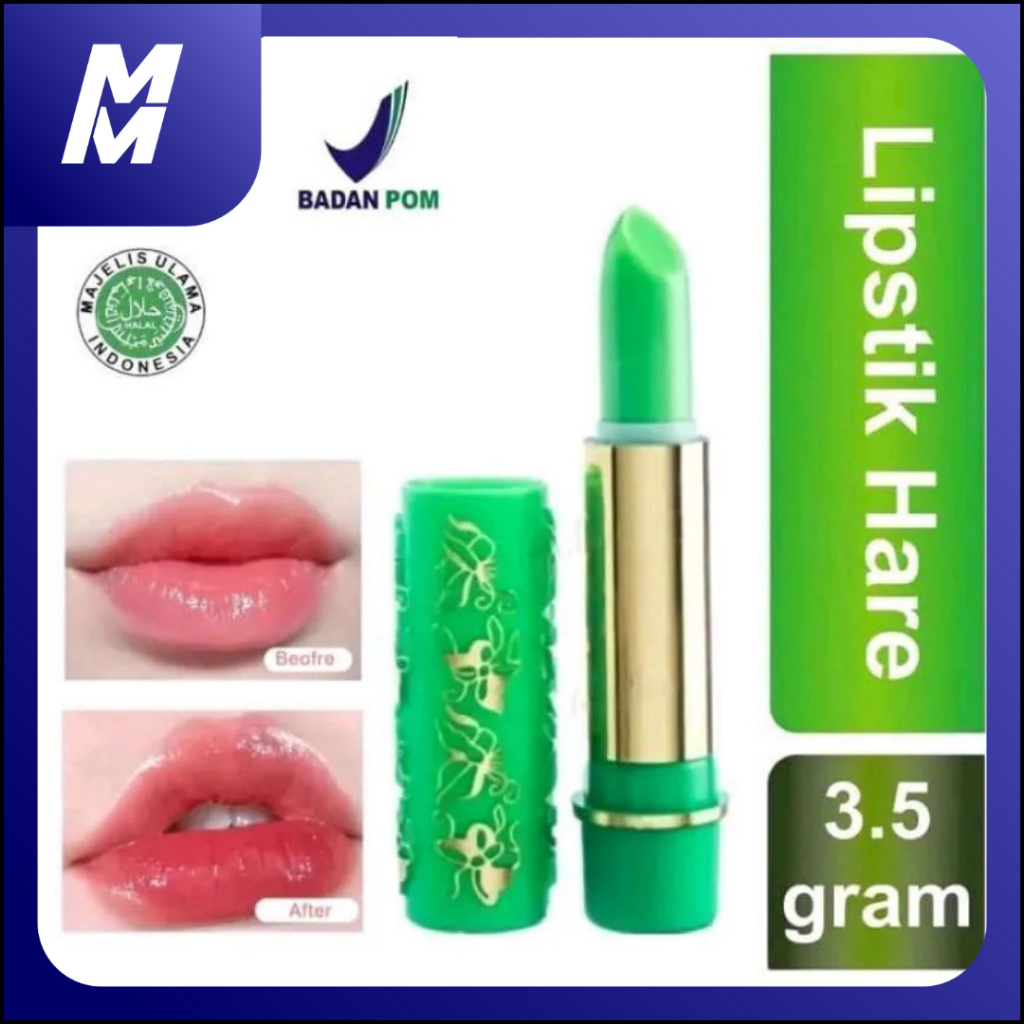 Lipstik Hare Arab | Pelembab Bibir | Lipstik Hijau Berubah Warna 1 pc