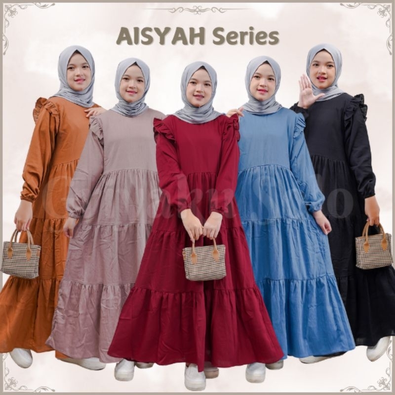 Baju Gamis Busana Muslim Dress Anak Perempuan Remaja Tanggung Abg Daily Terbaru Kekinian