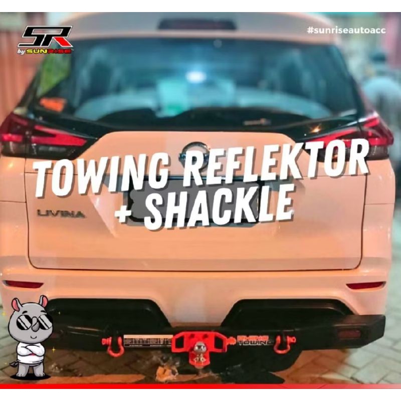 Rhiino Towing Reflektor Towing Bar Belakang Reflektor Towing Reff Towbar Bumper belakang Bumper Besi