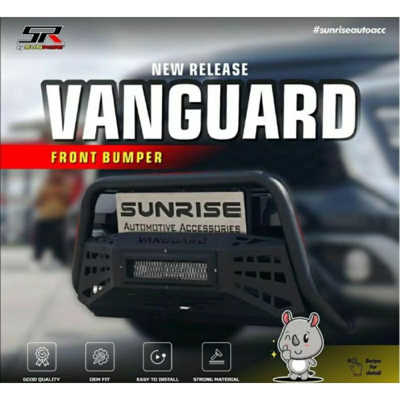 Tanduk Bumper depan Vanguard plus lampu LED bar Bemper Mobil Avanza Xenia Fortuner Pajero Rush Ertig