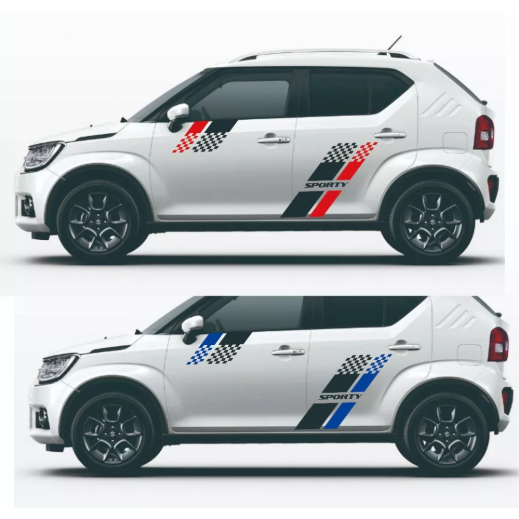 Sticker cutting body mobil ignis stiker variasi body samping Suzuki ignis keren minimalis 2Pcs