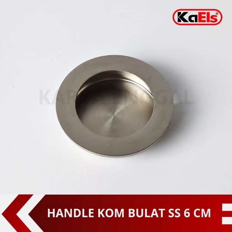 Handle Tanam Bulat Stainless 6 cm / Tarikan Handel Tanam Laci Lemari Pintu Rumah Sliding Geser Bulat