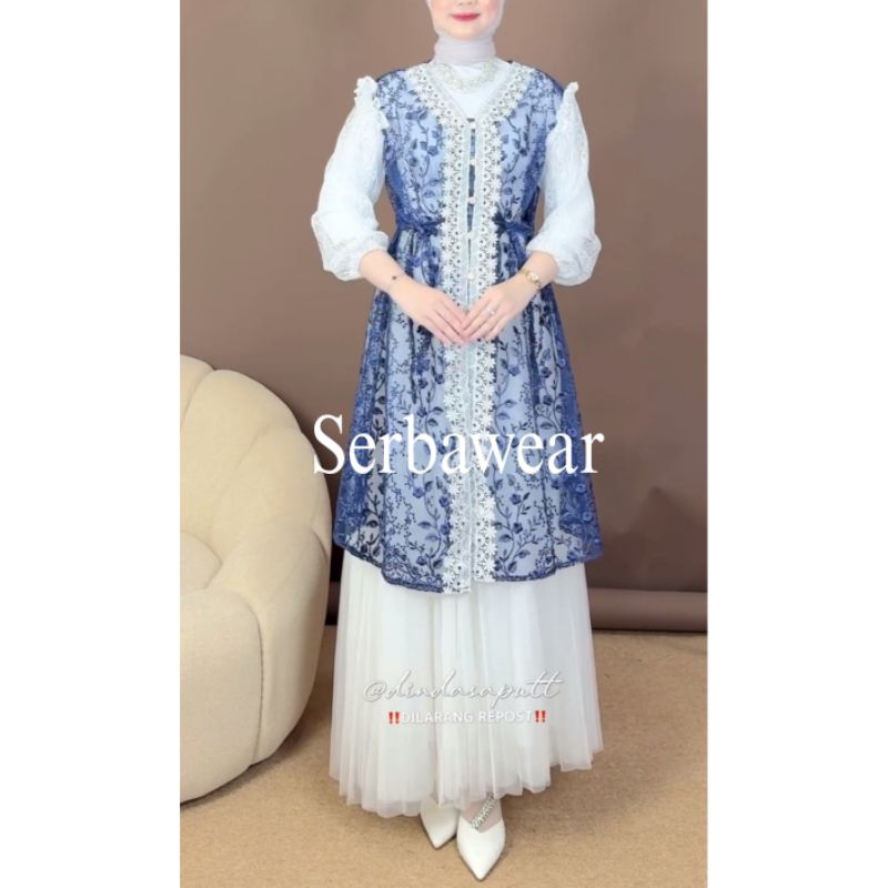 Yeril Outer Tunik Lace Brocade Ada Jumbo Ld 120 Outer Lengan Panjang Undak Outer Brukat Outer Garden