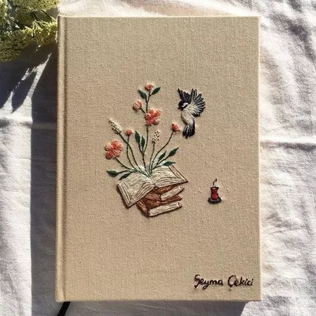 

BIRD FLORAL BOOK EMBROIDERY