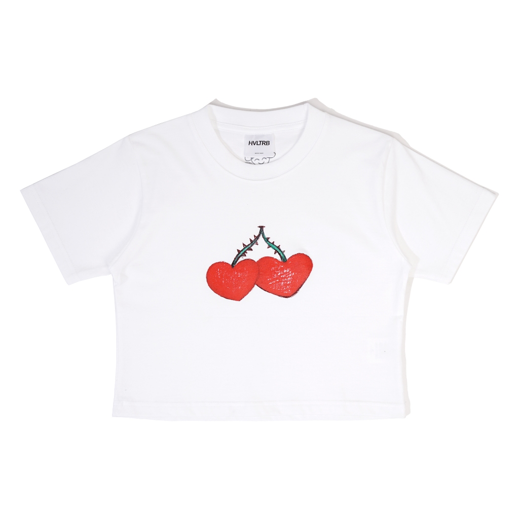 Baby Tee Cherry White - HEUVELTRIBE X IVANIA NABILA