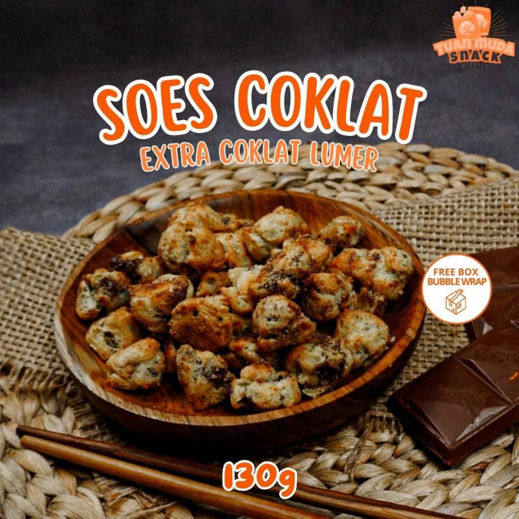 

Bisa COD Soes Coklat 130g Cemilan Snack Manis Extra Coklat