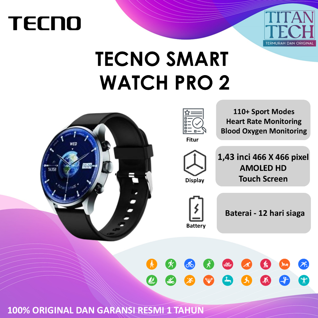 TECNO SMART WATCH PRO 2 | GARANSI RESMI TECNO INDONESIA