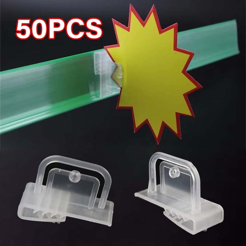 

50pcs Clip On Pop Lurus PVC Clip On Pop Lengkung Clip On Pop Lengkung Untuk Display Popcard Promo Cetak Wobbler