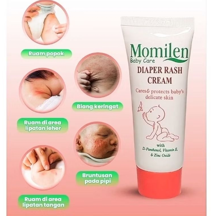 MOMILEN BABY DIAPER RASH CREAM atasi ruam Popok, biang keringat bayi, pipi merah-merah