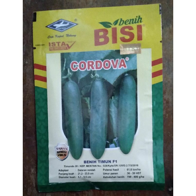 

Benih Timun CORDOVA @10 gram Exp: 29-05-26