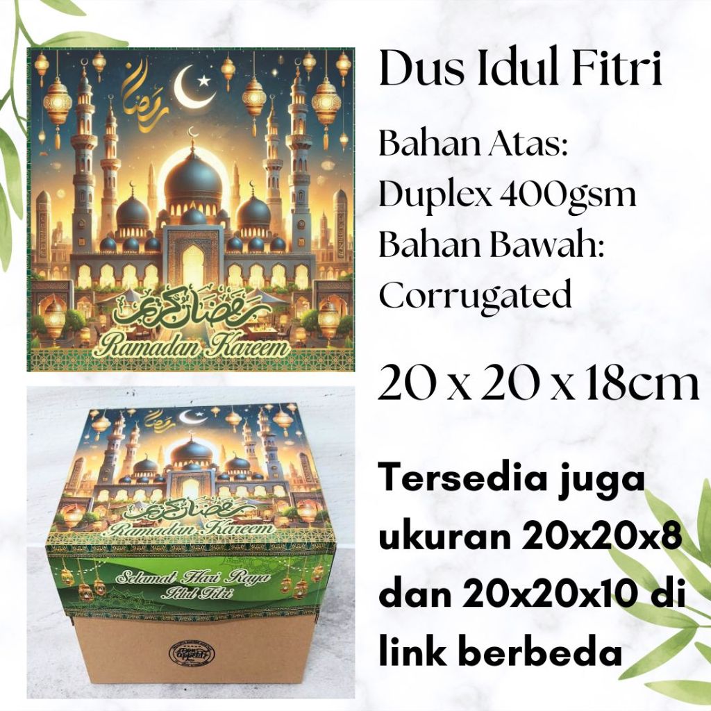 

20 x 20 x 18 LEBARAN Idul Fitri Dus Ekonomis Hampers Marmer Brownies Cake