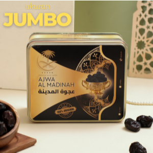 

Kurma Ajwa Super Al Madinah Kaleng Premium Jumbo 1kg Bonus Gratis Air Zam zam