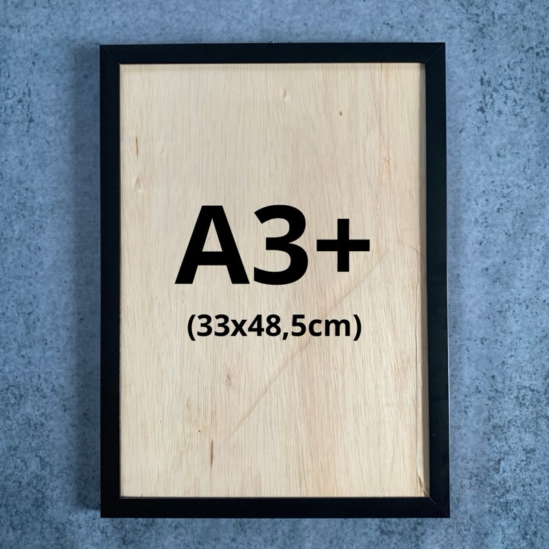 Figura bingkai foto hitam minimalis ukuran A3+