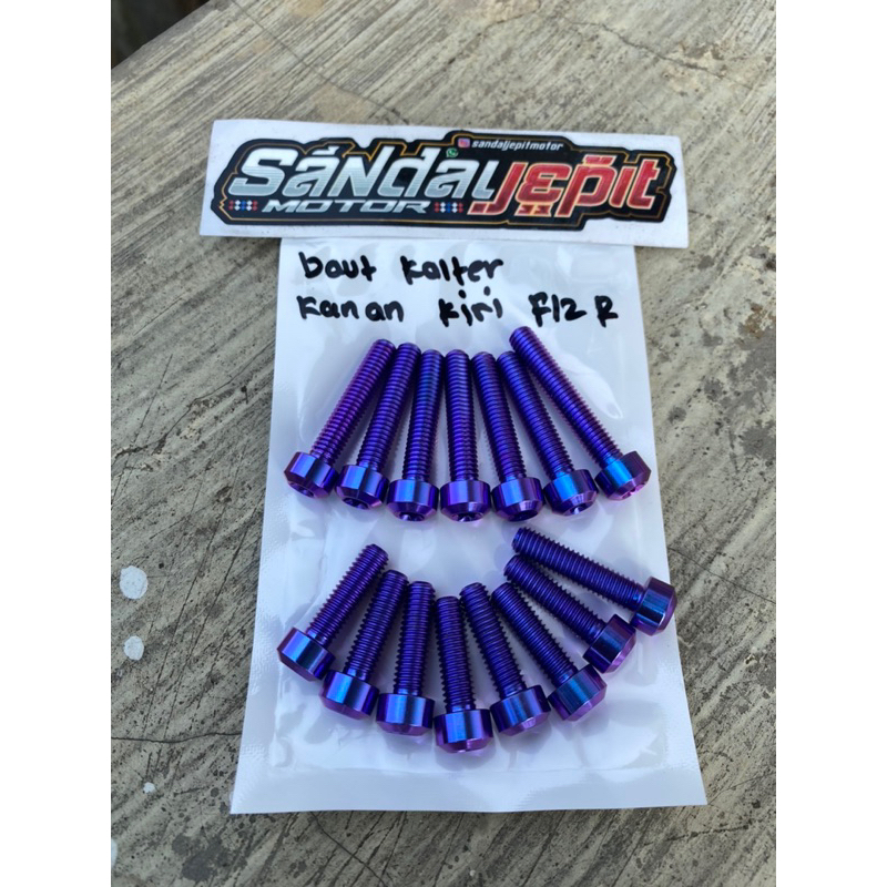 BAUT TITANIUM BLOK MESIN KANAN KIRI YAMAHA FIZR FIZ R BAUT TITANIUM KALTER KANAN KIRI YAMAH FIZR FIZ