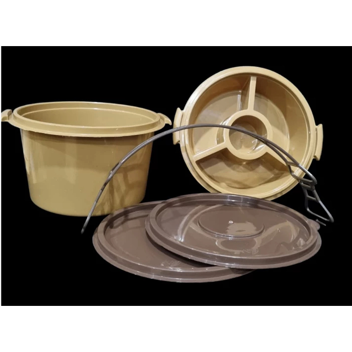 new rantang / rantang souvenir / rantang plastik / rantang piknik coklat susun 2
