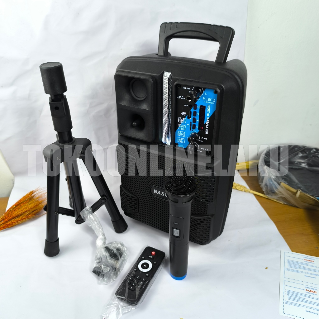 SPEAKER Bluetooth Fleco/ Speaker + Mic 1 F-8809 8,5 INCH Stand speaker & MIC WIRELESS