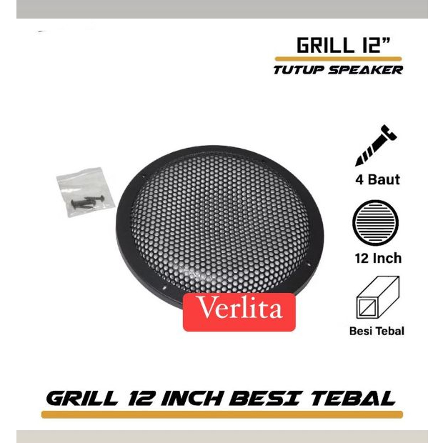 GRILL TUTUP SUBWOOFER SPEAKER 12 INCH DAN 10 INCH FULL  BESI TEBAL KUALITAS TERBAIK.