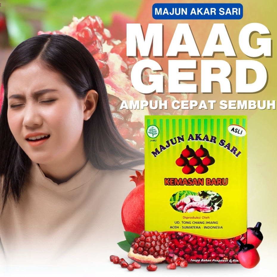 Herbal Majun Akar Sari Asam Lambung Obat Merah Delima Maag Gerd Kronis Ampuh
