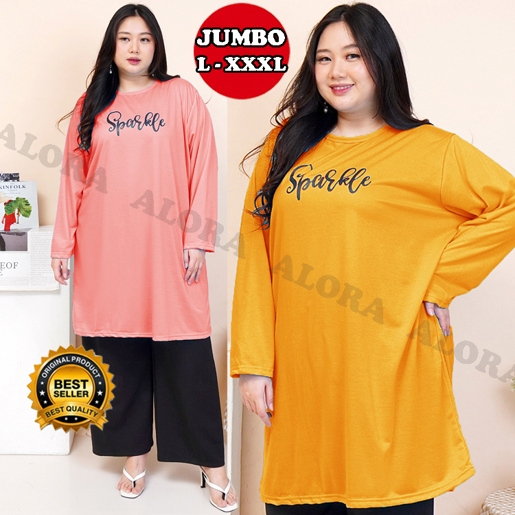 OFFICIAL TUNIK JUMBO WANITA LD 120 - 130 - 140 TUNIK KAOS BIG SIZE XXL-XXXL