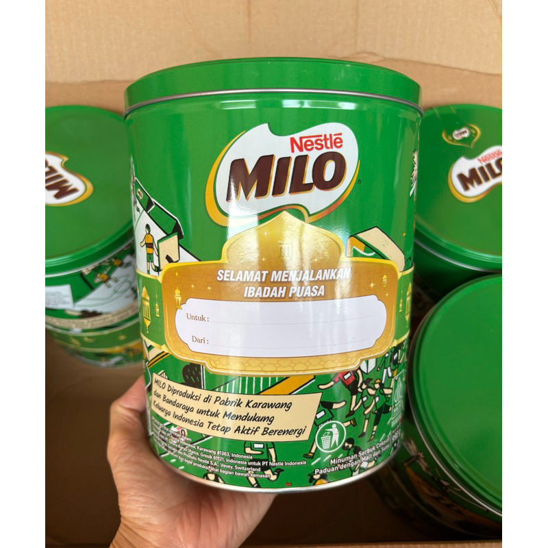 

agen distributor hampers lebaran minuman serbuk cokelat paduan dengan malt dan susu nestle milo 3in1 kaleng tin 990g murah berkualitas