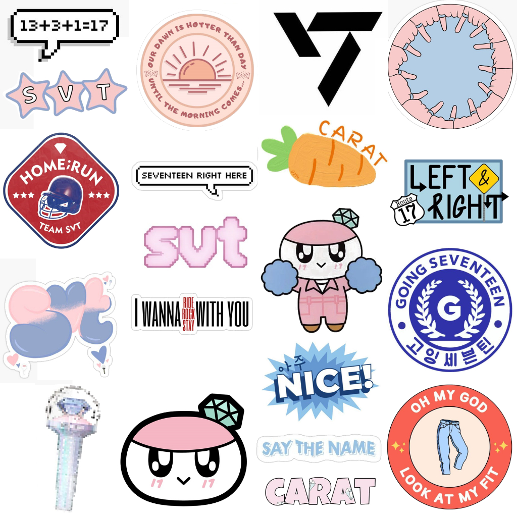 

Seventeen Deco Sticker Pack include 20pcs Waterproof Korean Aesthetic Kpop Vintage Phonecase