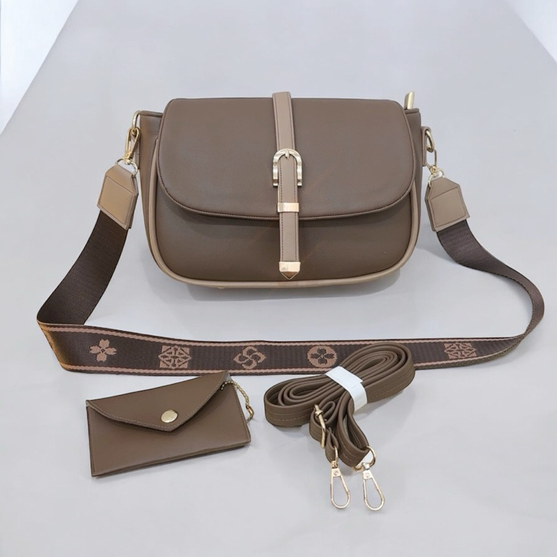 tas selempang wanita/tas bahu wanita kekinian/tas slingbag wanita/tas wanita free dompet ada 2 tali