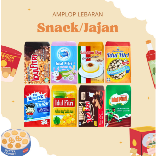 

[Yobee] Amplop Lebaran Premium Motif Snack/Jajanan - isi 10 lembar