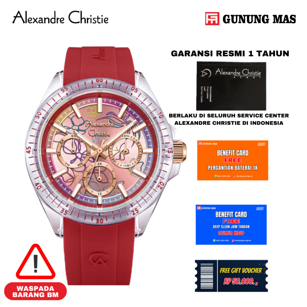 Jam Tangan Wanita Alexandre Christie AC 2B11 BFRRGSLRE 100% Original