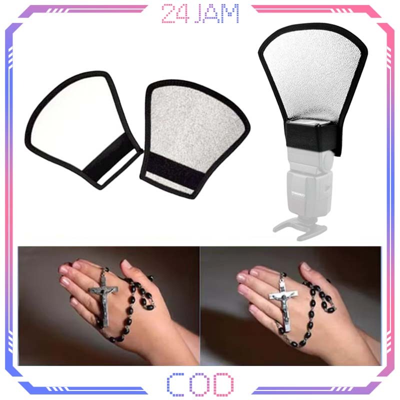 Reflektor Flash Silver White Diffuser Flash 2 In 1 Flash Diffuser External Reflector Lighting