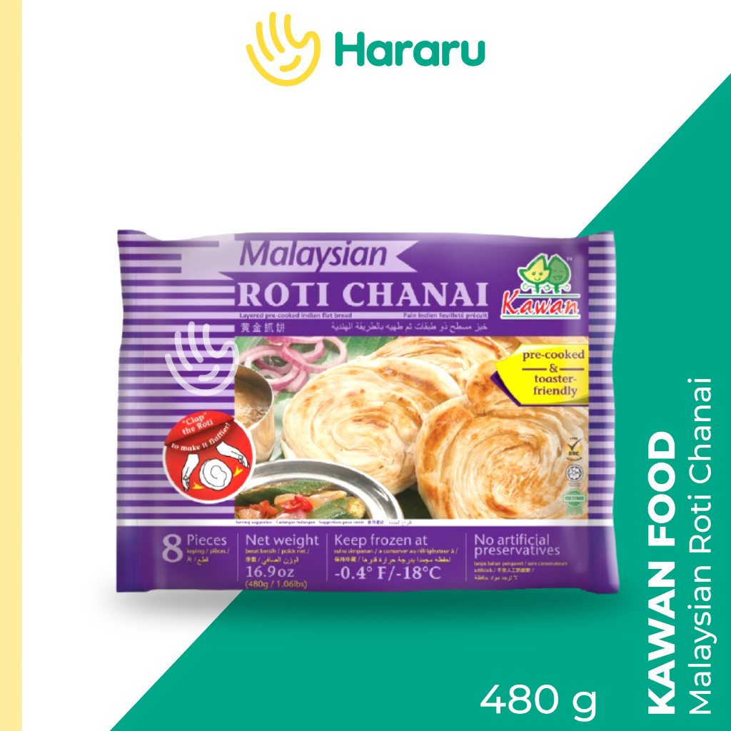 

Roti Chanai Malaysia | Roti Cane Frozen Kawan Food 480 gram