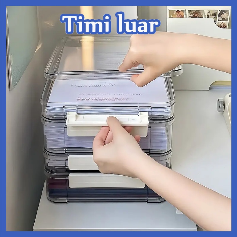 

1pc Clear PET Plastic File Organizer Box - A4 Paper Storage for Students & Office, Transparent Design for Easy Visibility, Perfect for Test Papers, Exams, and Back-to-School Supplies, Office Storage