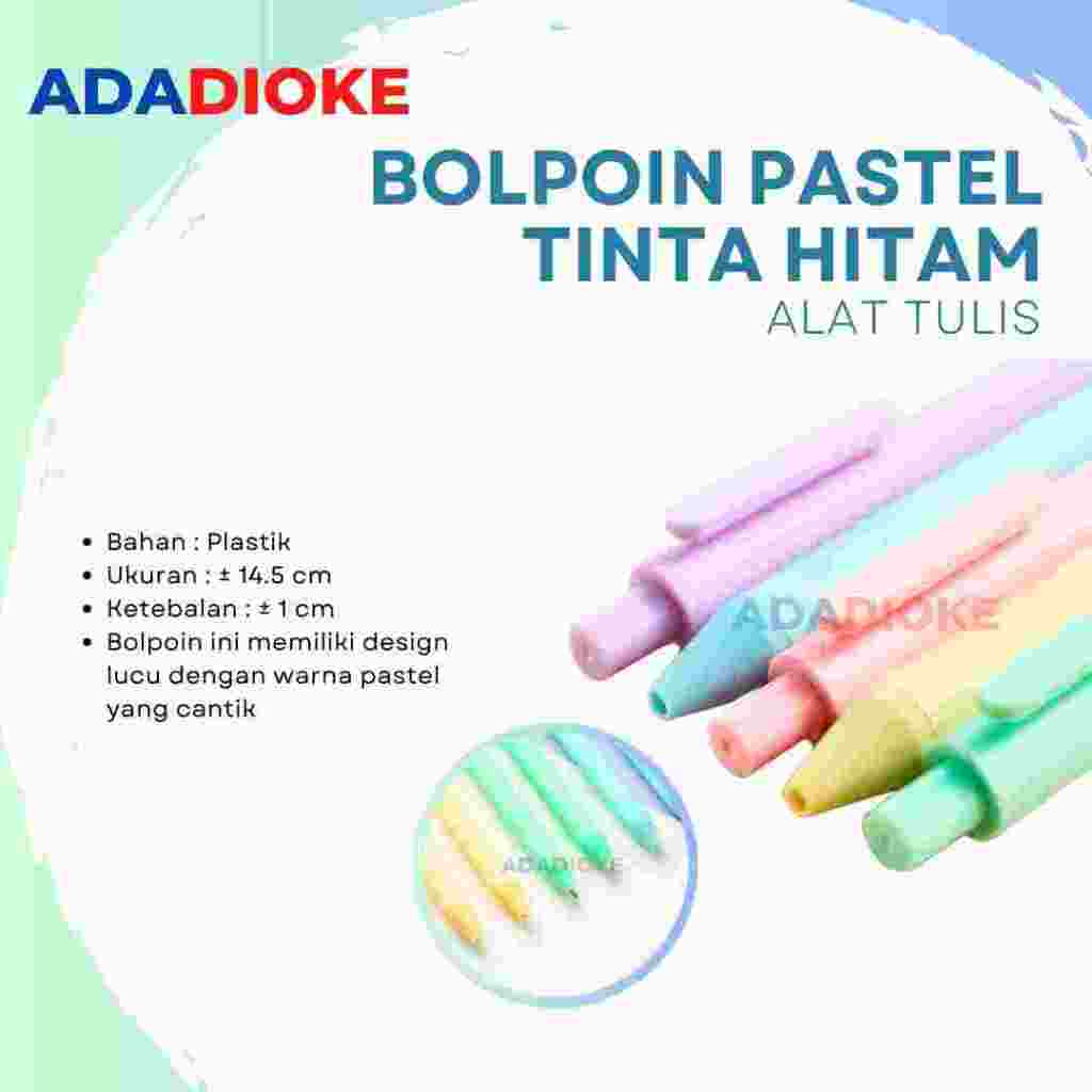 

Pulpen Pen Cetekan Pen Mekanik Bolpoin Pen Macaroon Pen Warna Pastel Tinta Hitam