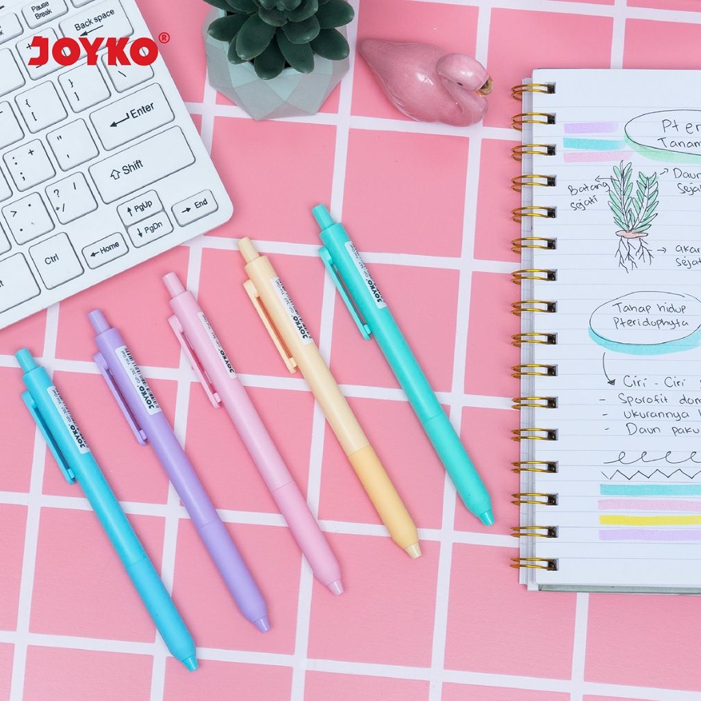 

GROSIR ISI 5PCS PULPEN GEL CETEK JOYKO YOIGEL WARNA PASTEL