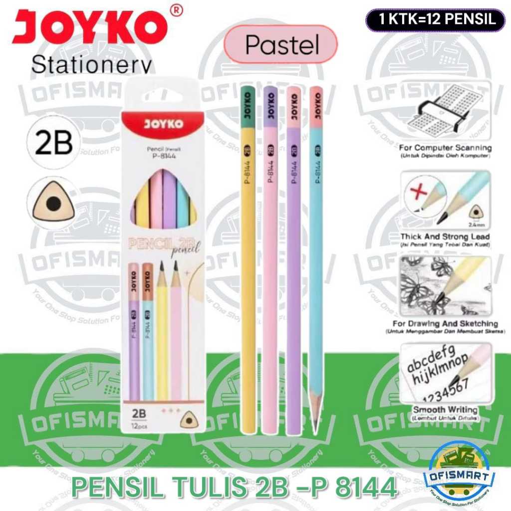 

Joyko Triangle 2B Grip Pensil P-8144 Pastel | @1Ktk= 12 Pencil