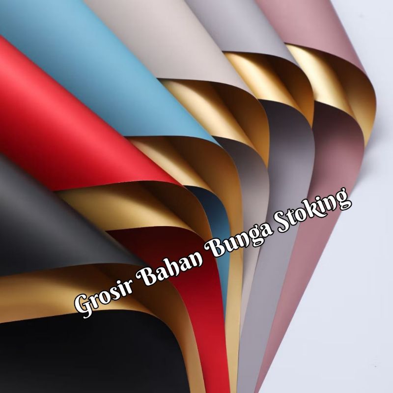 

FREE PACKING Kertas Buket 2 Warna Flower Wrapping Paper Bi Color Gold Cellophane Part 7 Kertas Buket Varian Dua Warna Gold (58 x 58cm) Color Full Gold Flower Wrapping Kertas Buket Warna Dekorasi Hias