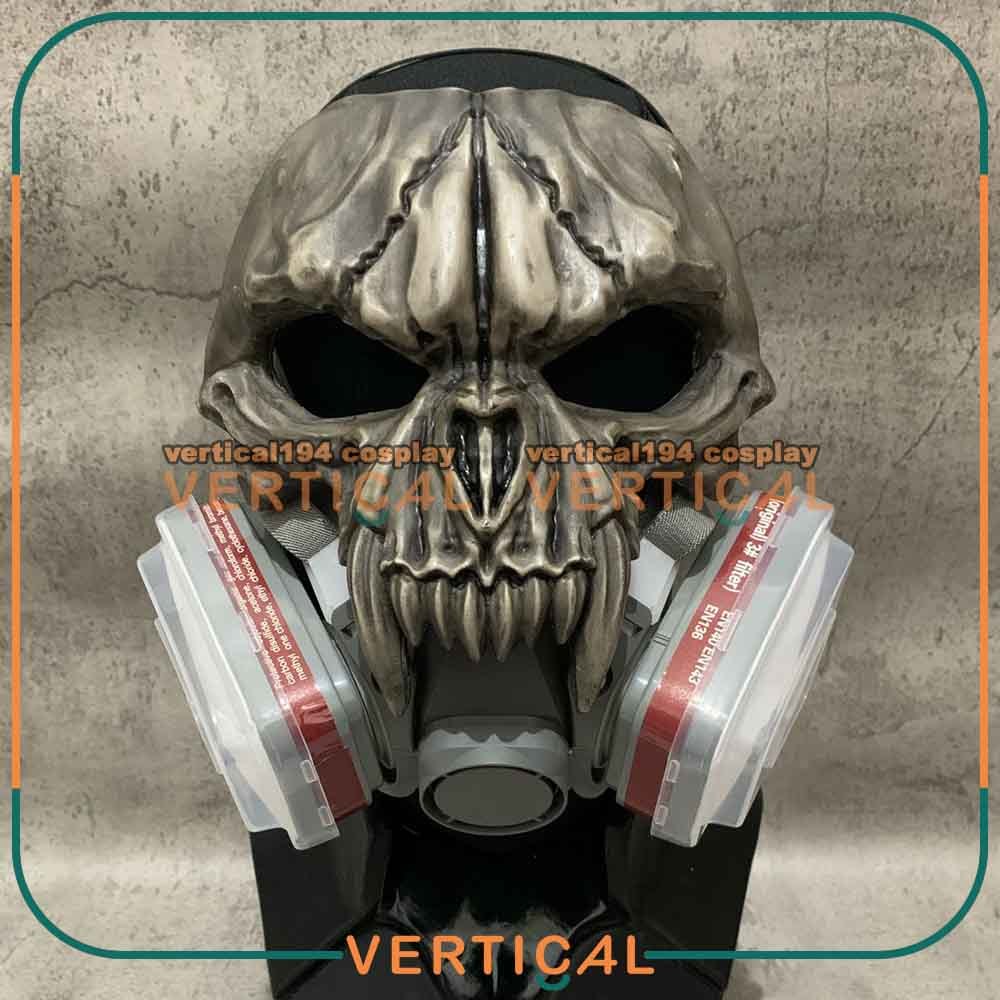 TOPENG TENGKORAK MASKER GAS RESPIRATOR TECHWEAR HALLOWEEN HANTU ONI 3M TECHWEAR CYBERPUNK PARTY COSP