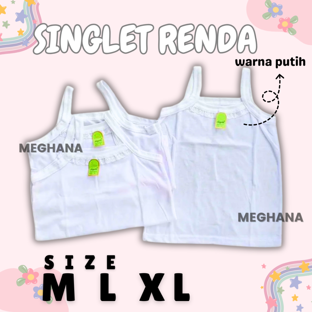 6pcs kaos dalam wanita renda