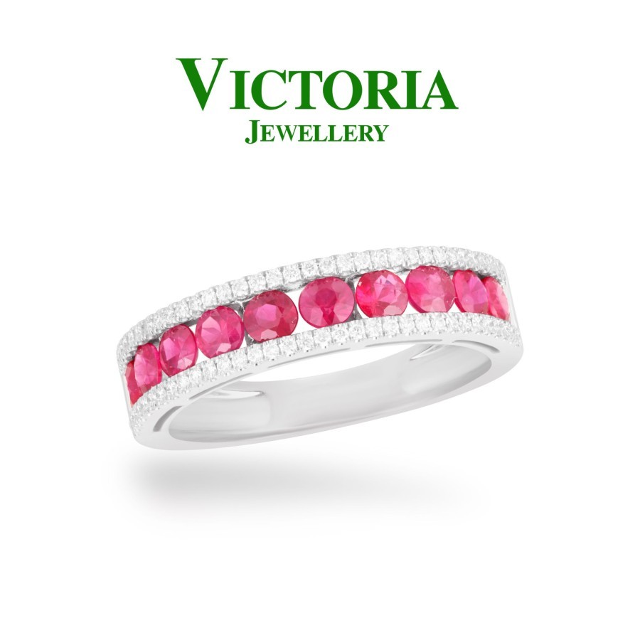 Cincin Berlian Listring Batu Pink Sapphire VLR1208689 Victoria Jewellery